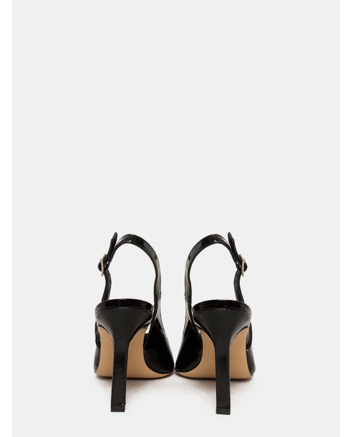 WALTER VIOLET Sandalo slingback in vernice Nero