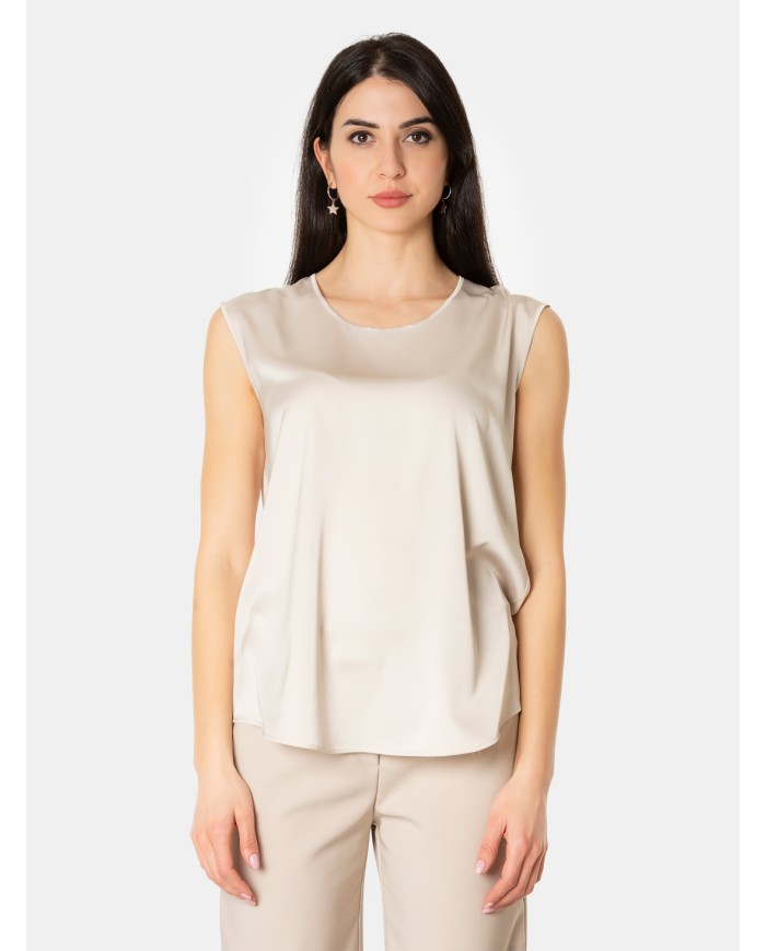 D.EXTERIOR Top in raso fluido Lino