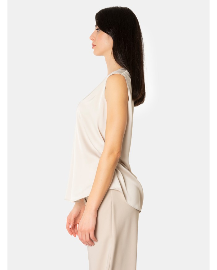 D.EXTERIOR Top in raso fluido Lino