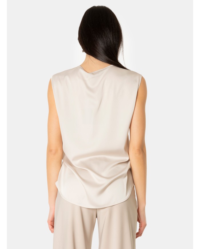 D.EXTERIOR Top in raso fluido Lino