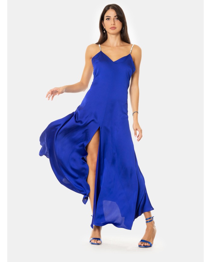 SIMONA CORSELLINI Abito elegante con bretella gioiello Bluette