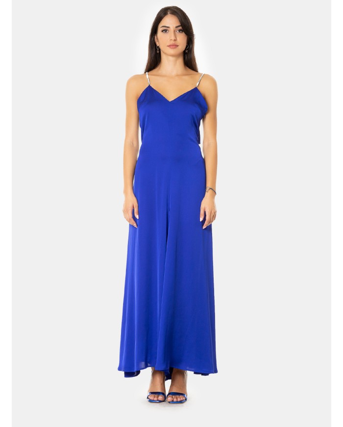 SIMONA CORSELLINI Abito elegante con bretella gioiello Bluette