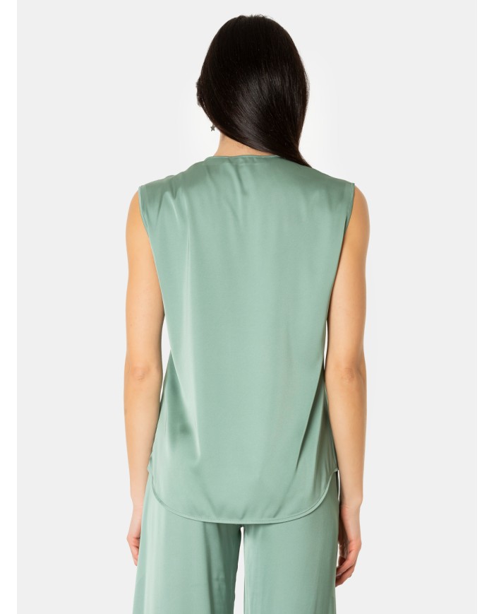 D.EXTERIOR Top in raso fluido Aloe