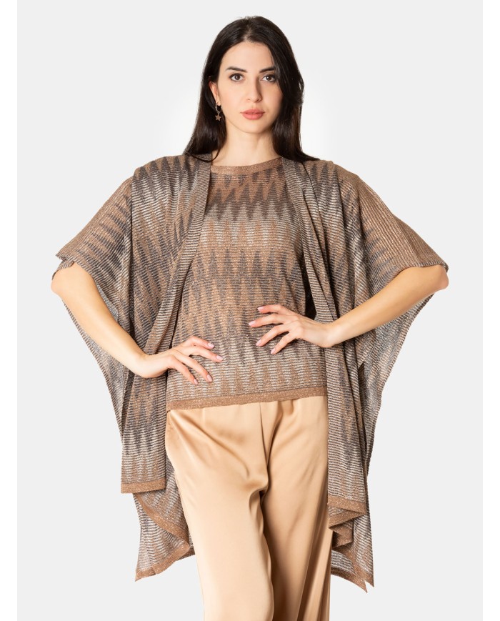 D.EXTERIOR Poncho in lurex Phard