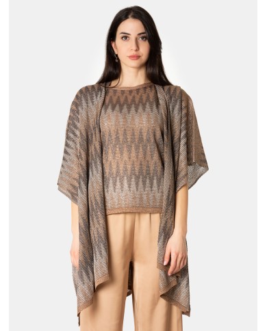D.EXTERIOR Poncho in lurex Phard