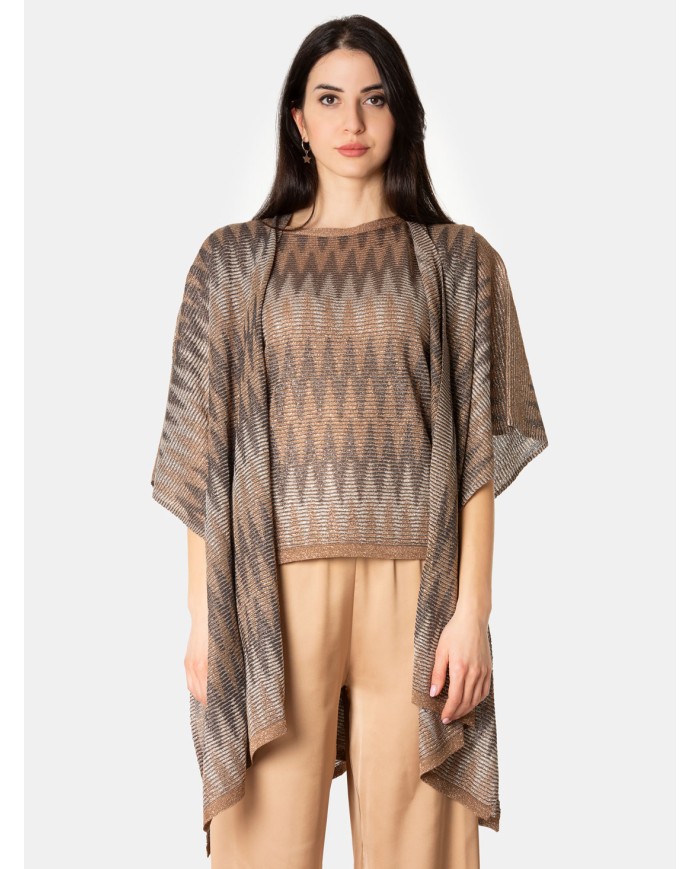 D.EXTERIOR Poncho in lurex Phard