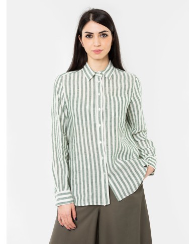 MAXMARA WEEKEND Camicia in lino Riga Grande Off White/palma