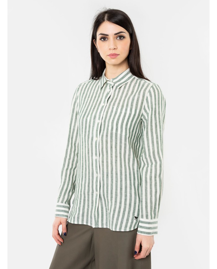 MAXMARA WEEKEND Camicia in lino Riga Grande Off White/palma