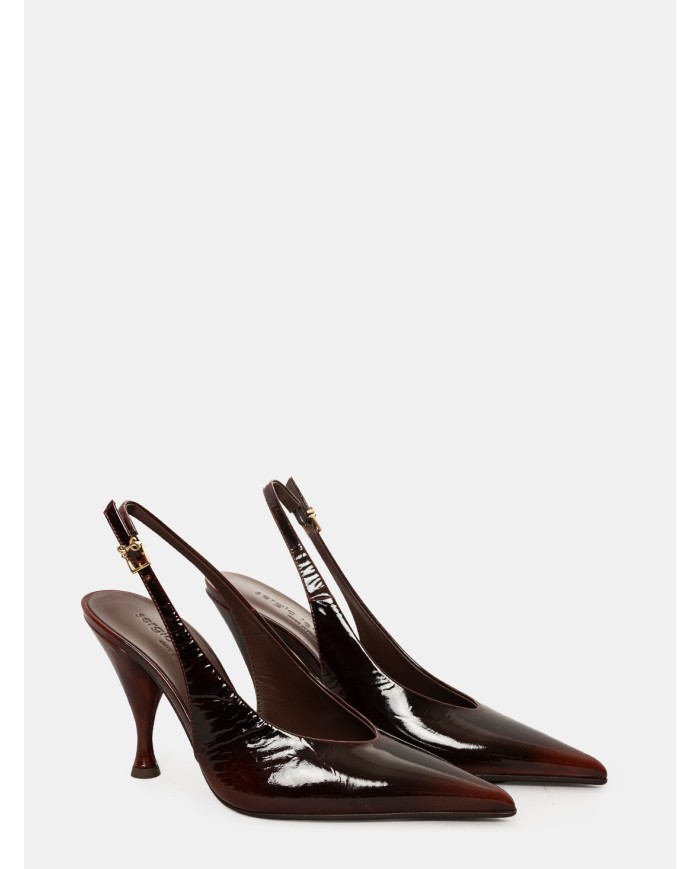 SERGIO LEVANTESI Sandalo slingback in pelle Olden cotto