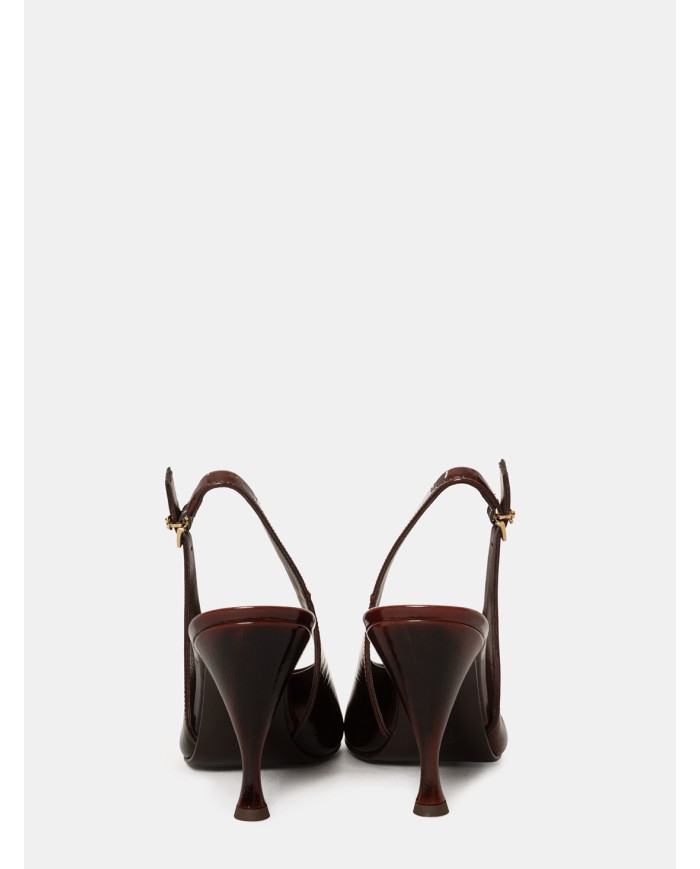 SERGIO LEVANTESI Sandalo slingback in pelle Olden cotto