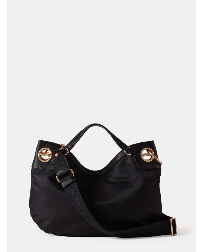 BORBONESE Borsa London Hobo Medium Nero