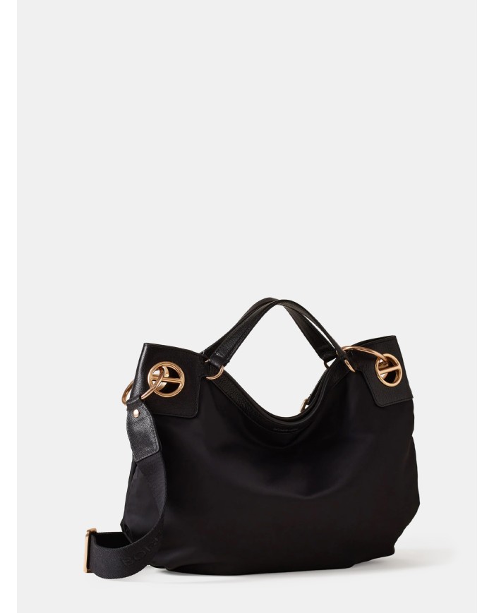BORBONESE Borsa London Hobo Medium Nero