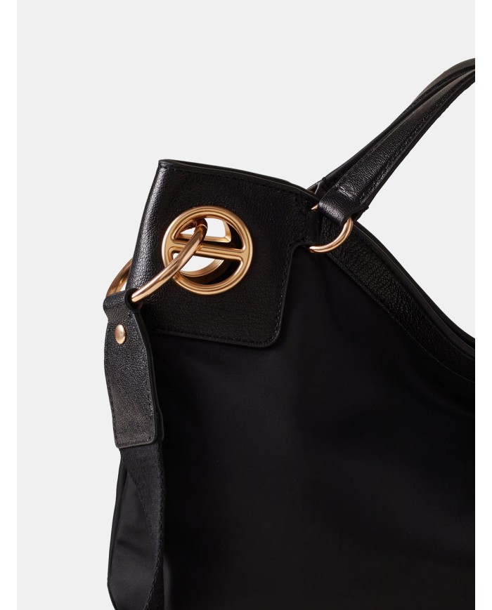 BORBONESE Borsa London Hobo Medium Nero