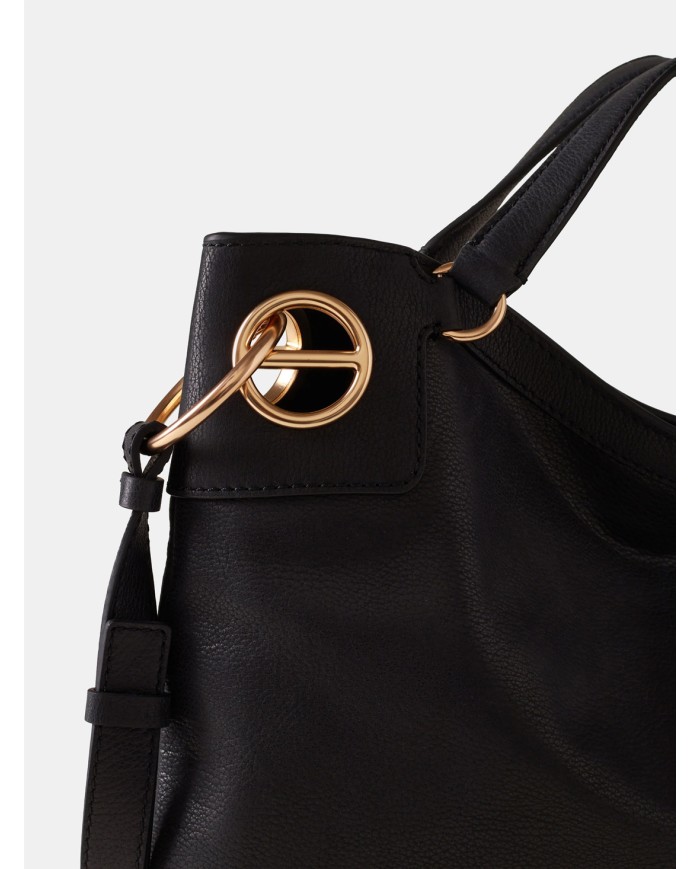BORBONESE London Borsa Hobo Medium in Pelle Nero