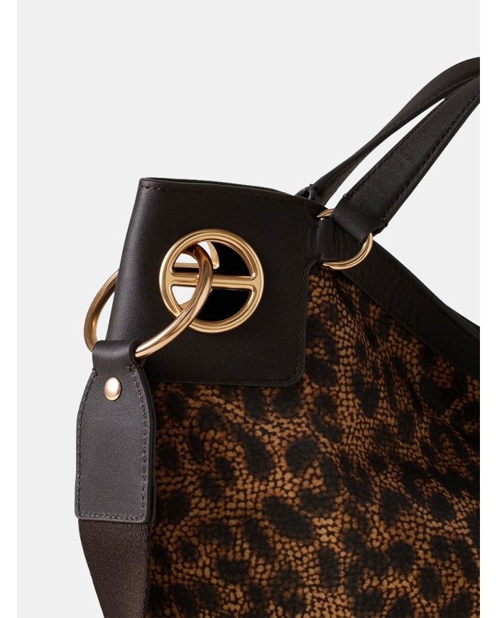 BORBONESE London Borsa Hobo Medium Maculata Corteccia