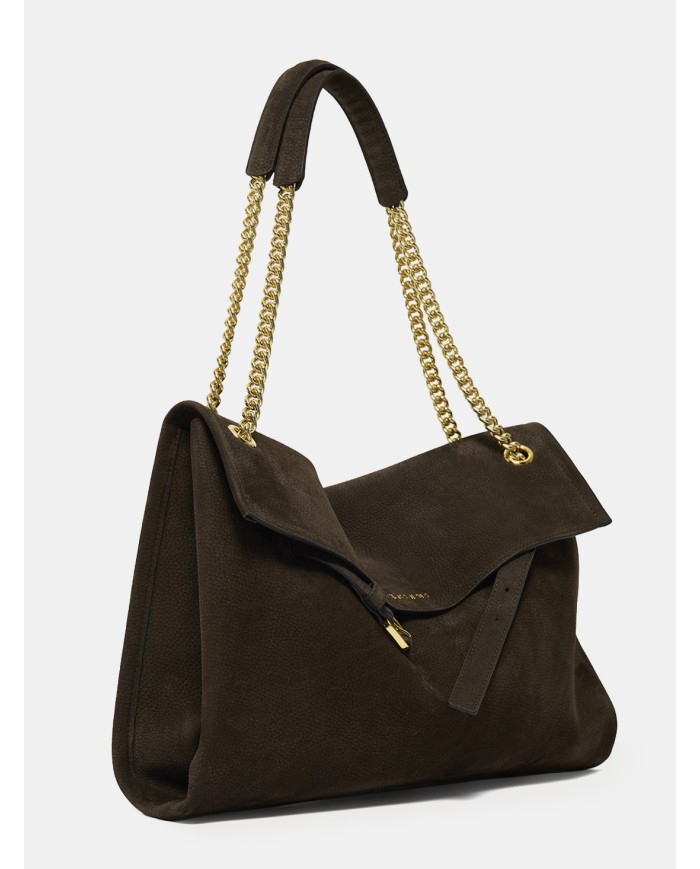 ORCIANI Borsa Venus Nabucco Midi in Pelle Nabuk Testa di moro