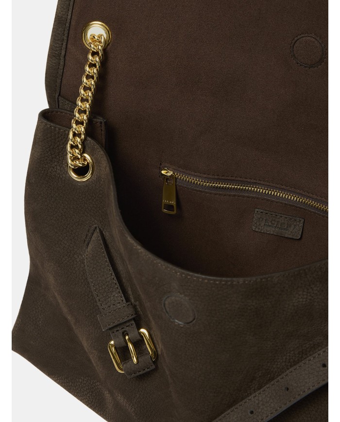 ORCIANI Borsa Venus Nabucco Midi in Pelle Nabuk Testa di moro