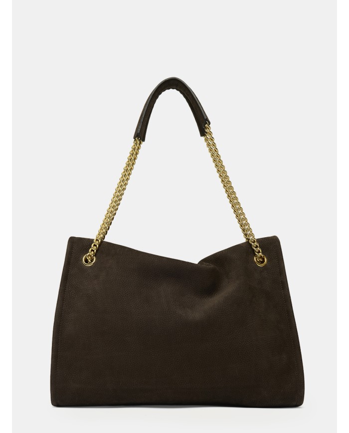 ORCIANI Borsa Venus Nabucco Midi in Pelle Nabuk Testa di moro