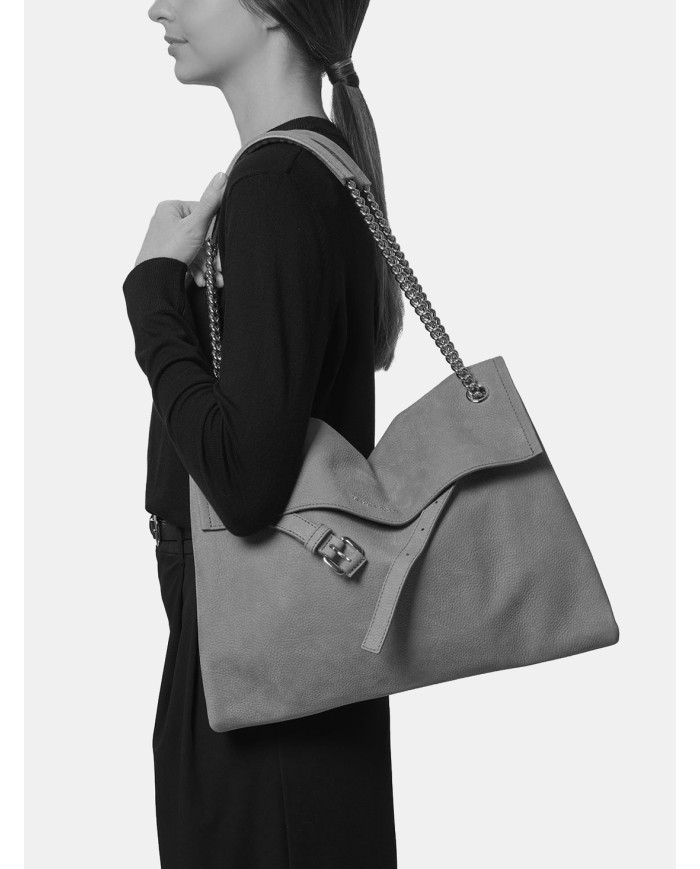 ORCIANI Borsa Venus Nabucco Midi in Pelle Nabuk Testa di moro