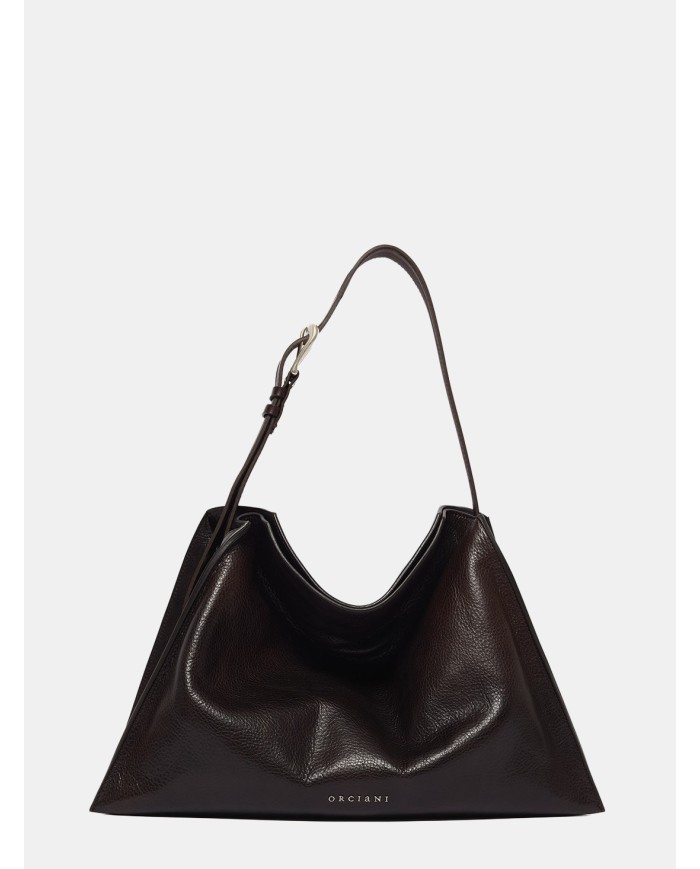 ORCIANI Borsa Trinity Medium Lagoon Testa di moro