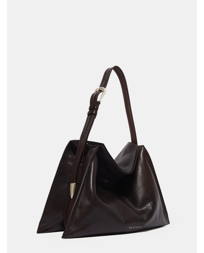 ORCIANI Borsa Trinity Medium Lagoon Testa di moro