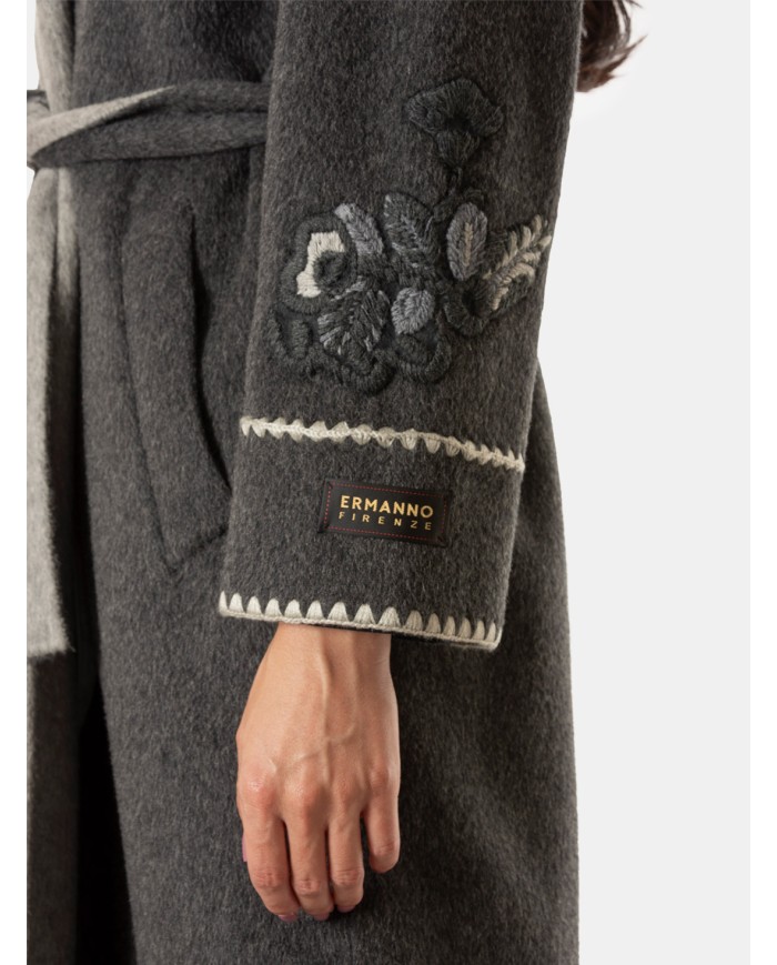 ERMANNO FIRENZE Cappotto con cintura Antracite/grigio medio