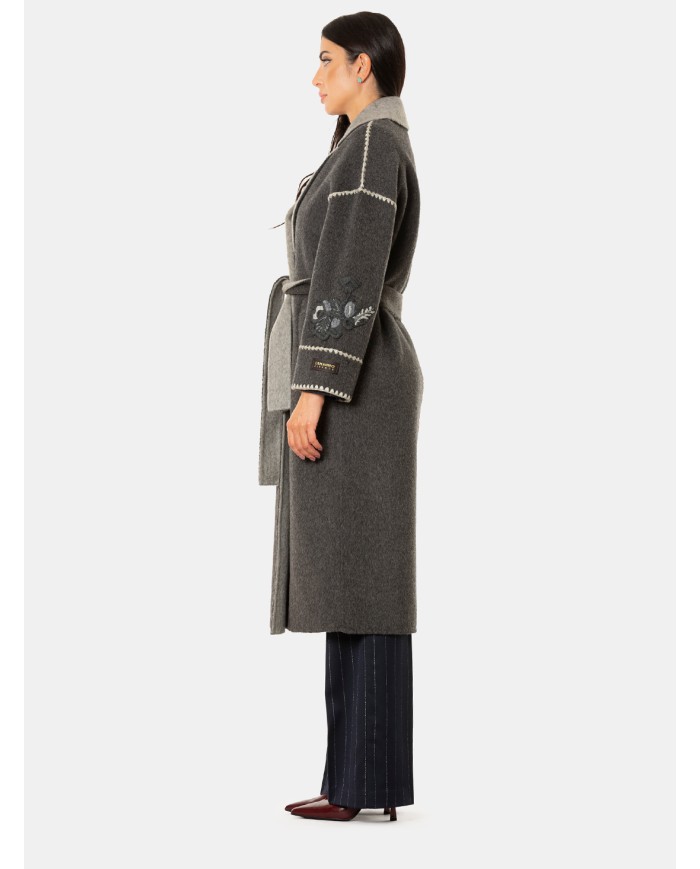 ERMANNO FIRENZE Cappotto con cintura Antracite/grigio medio