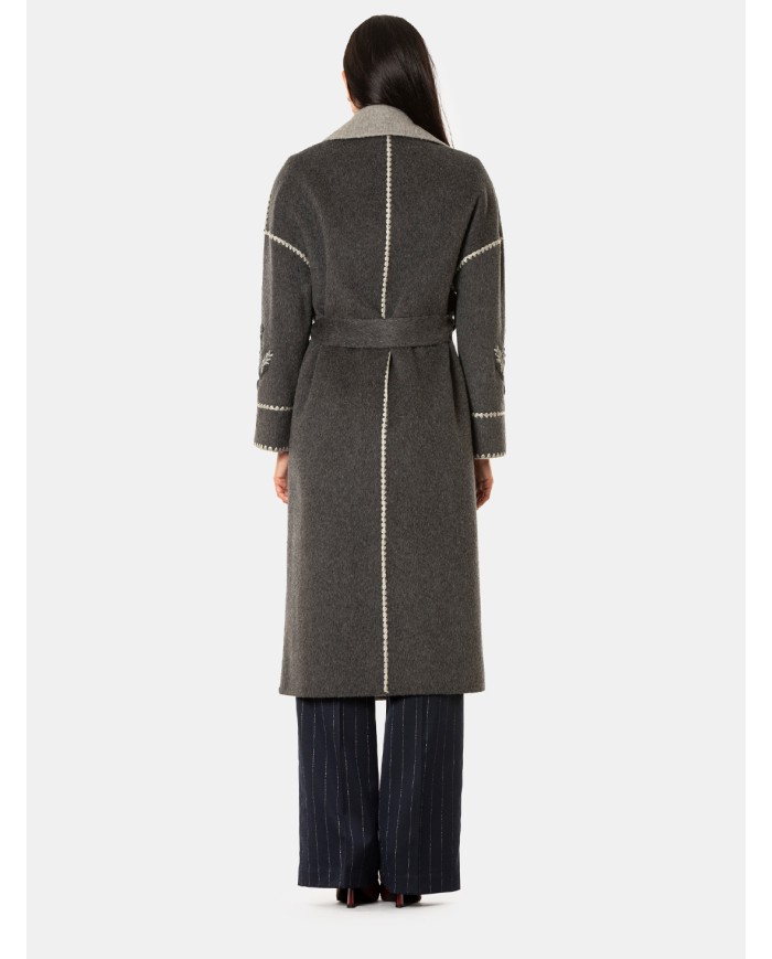 ERMANNO FIRENZE Cappotto con cintura Antracite/grigio medio