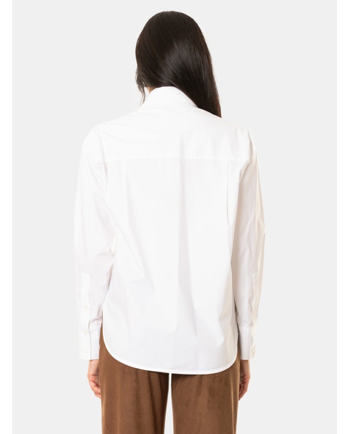 ERMANNO FIRENZE Camicia Bianca con Ricami Gioiello Floreali Bianco ottico/topazio